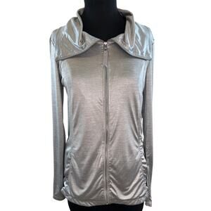 ADAM Adam Lippes Silver Gray Full Zip Lightweight Elastic Waist Women's Jacket 2